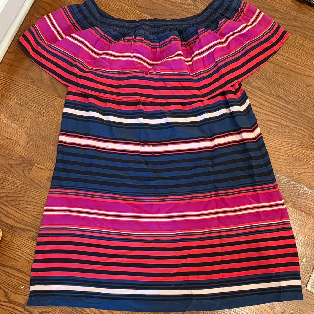 Joie Multicolor Striped Off-Shoulder mini Dress